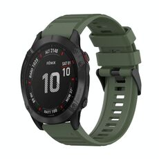 Per Garmin Fenix 6 Pro GPS Cinturino in silicone con struttura orizzontale da 22 mm con strumento di rimozione (verde militare)