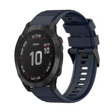 Per Garmin Fenix 6 Sapphire GPS 22mm Cinturino in silicone con struttura orizzontale con strumento di rimozione (blu navy)