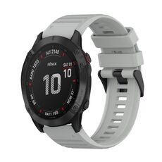 Per Garmin Fenix 6 Sapphire GPS 22mm Cinturino in silicone con struttura orizzontale con strumento di rimozione (grigio)