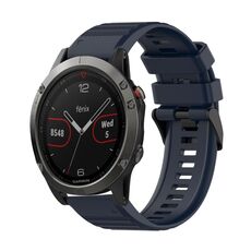 Per Garmin Fenix 5 22mm Cinturino in silicone con struttura orizzontale con strumento di rimozione (blu navy)