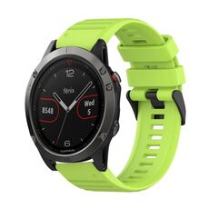 Cinturino in silicone per Garmin Fenix 5 22 mm con struttura orizzontale con strumento di rimozione (verde lime)
