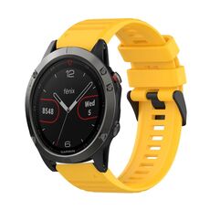 Per Garmin Fenix 5 22mm Cinturino in silicone con struttura orizzontale con strumento di rimozione (giallo)