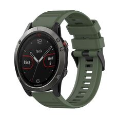 Per Garmin Fenix 5 Cinturino in silicone con struttura orizzontale da 22 mm con strumento di rimozione (verde militare)