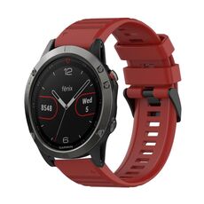 Cinturino in silicone per Garmin Fenix 5 22 mm con struttura orizzontale con strumento di rimozione (rosso)