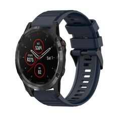 Per Garmin Fenix 5 Plus 22mm Cinturino in silicone con struttura orizzontale con strumento di rimozione (blu navy)