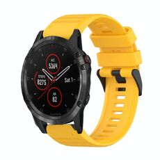 Per Garmin Fenix 5 Plus 22mm Cinturino in silicone con struttura orizzontale con strumento di rimozione (giallo)