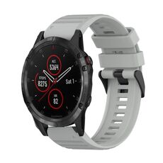 Per Garmin Fenix 5 Plus 22mm Cinturino in silicone con struttura orizzontale con strumento di rimozione (grigio)