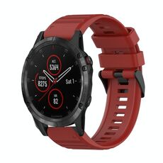 Per Garmin Fenix 5 Plus 22mm Cinturino in silicone con struttura orizzontale con strumento di rimozione (rosso)