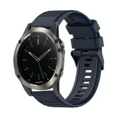 Per Garmin Quatix 5 22mm Cinturino in silicone con struttura orizzontale con strumento di rimozione (blu navy)