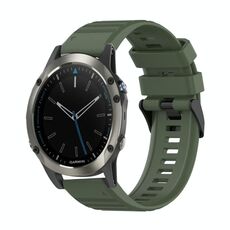 Per Garmin Quatix 5 Cinturino in silicone con struttura orizzontale da 22 mm con strumento di rimozione (verde militare)