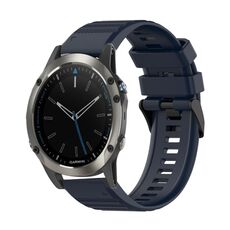 Per Garmin Quatix 5 Sapphire 22mm Cinturino in silicone con struttura orizzontale con strumento di rimozione (blu navy)