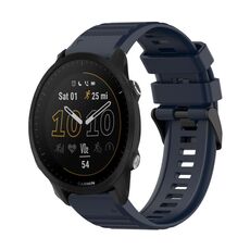 Per Garmin Forerunner 955 Cinturino in silicone con struttura orizzontale da 22 mm con strumento di rimozione (blu navy)