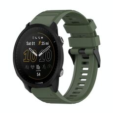 Per Garmin Forerunner 955 Cinturino in silicone con struttura orizzontale da 22 mm con strumento di rimozione (verde militare)