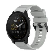 Per Garmin Forerunner 955 Cinturino in silicone con struttura orizzontale da 22 mm con strumento di rimozione (grigio)