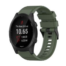 Per Garmin Forerunner 935 Cinturino in silicone con struttura orizzontale da 22 mm con strumento di rimozione (verde militare)
