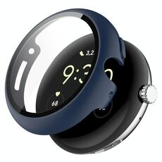 Per Google Pixel Watch Custodia per orologio in vetro temperato con pellicola per PC (blu notte)