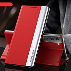 Custodia per telefono in pelle ad adsorbimento elettrolitico laterale per Samsung Galaxy S23 5G (rossa)
