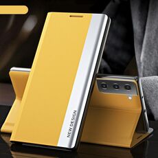 Per Samsung Galaxy S23 5G Custodia in pelle per adsorbimento elettrolitico laterale (giallo)