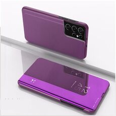 Per Samsung Galaxy S23 Ultra 5G Custodia in pelle a specchio con supporto (viola)
