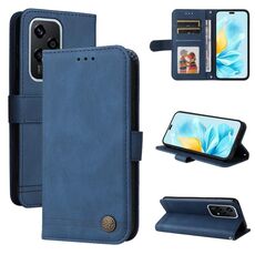 Per Honor 200 Lite 5G Global Skin Feel Life Tree Custodia in pelle con bottoni in metallo (blu)