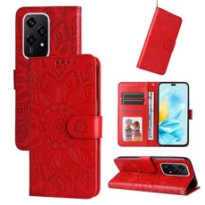 Custodia per telefono in pelle girasole goffrata globale per Honor 200 Lite 5G (rossa)