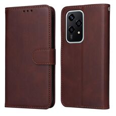Per Honor 200 Lite 5G Custodia per cellulare in pelle flip classica con texture di vitello globale (marrone)
