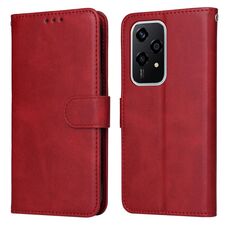 Per Honor 200 Lite 5G Global Classic Custodia in pelle flip con texture in vitello (Rosso)