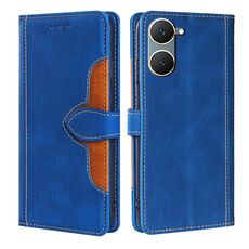 Custodia per cellulare in pelle con fibbia magnetica per vivo Y03 4G (blu)