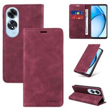 Per OPPO A60 4G Global BETOPNICE Custodia per telefono in pelle antifurto con aspirazione RFID (vino rosso)