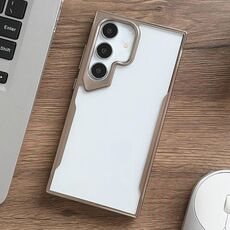 Per Samsung Galaxy S23 5G Custodia per telefono ibrida per PC con telaio in TPU galvanico (oro)