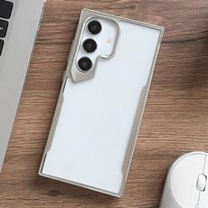 Per Samsung Galaxy S23 5G Custodia per telefono ibrida per PC con telaio in TPU galvanico (argento)