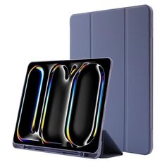 Custodia per tablet ripiegabile in pelle Skin Feel per iPad Pro 11 2024 con slot per penna (lavanda)