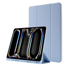 Custodia per tablet ripiegabile in pelle Skin Feel per iPad Pro 13 2024 con slot per penna (azzurro)