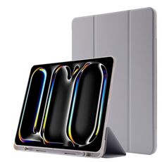 Custodia per tablet ripiegabile in pelle Skin Feel per iPad Pro 13 2024 con slot per penna (grigio)