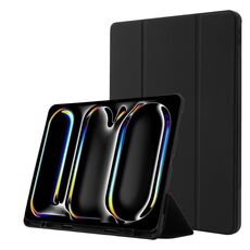 Custodia per tablet ripiegabile in pelle Skin Feel per iPad Pro 13 2024 con slot per penna (nero)
