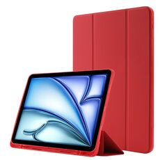 Custodia per tablet ripiegabile in pelle Skin Feel per iPad Air 11 2024 con slot per penna(Rosso)