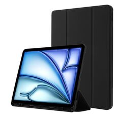 Custodia per tablet ripiegabile in pelle Skin Feel per iPad Air 11 2024 con slot per penna (nero)