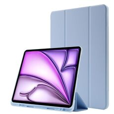 Custodia per tablet ripiegabile in pelle Skin Feel per iPad Air 13 2024 con slot per penna (azzurro)