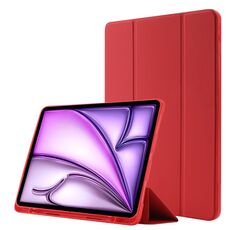 Custodia per tablet ripiegabile in pelle Skin Feel per iPad Air 13 2024 con slot per penna(Rosso)