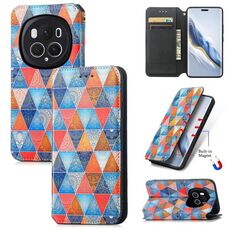 Per Honor Magic6 Pro CaseNeo Custodia per telefono in pelle magnetica colorata (rombo mandala)