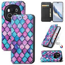 Per Honor Magic6 Pro CaseNeo Custodia per telefono in pelle magnetica colorata (squame viola)
