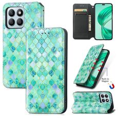 Per Honor X8b CaseNeo Custodia per telefono in pelle magnetica colorata (Smeraldi)