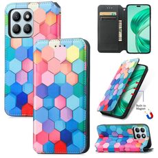 Per Honor X8b CaseNeo Custodia per telefono in pelle magnetica colorata (cubo colorato)