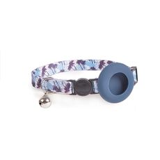 Custodia con design stampato per supporto per collare per animali AirTag con campanello e fibbia di sicurezza, stile: Night Beach