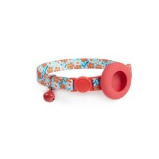 Custodia con design stampato per supporto per collare per animali AirTag con campanello e fibbia di sicurezza, stile: fiori rossi