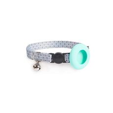 Custodia con design stampato per supporto per collare per animali AirTag con campanello e fibbia di sicurezza, stile: griglia grigia