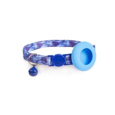 Custodia con design stampato per supporto per collare per animali domestici AirTag con campanello e fibbia di sicurezza, stile: sfumatura blu