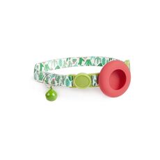 Custodia con design stampato per supporto per collare per animali AirTag con campanello e fibbia di sicurezza, stile: giungla verde
