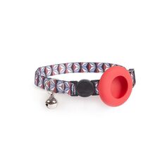 Custodia con design stampato per supporto per collare per animali AirTag con campanello e fibbia di sicurezza, stile: fiore a specchio