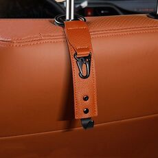 Gancio portaoggetti multifunzionale in metallo per schienale del seggiolino auto (marrone)